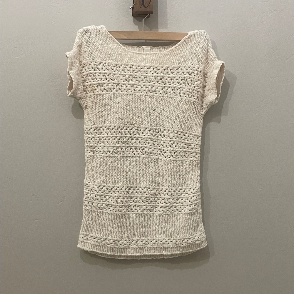 Cherokee Cream Short Sleeve Knit Top